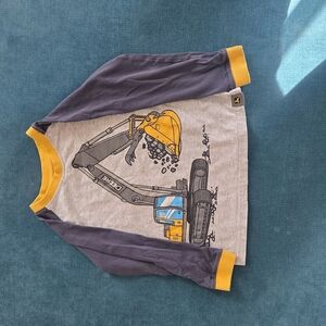 John Deere Gray and Yellow Excavator Long Sleeve Tee